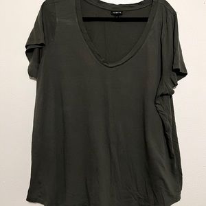 Torrid olive green v neck tee size 2